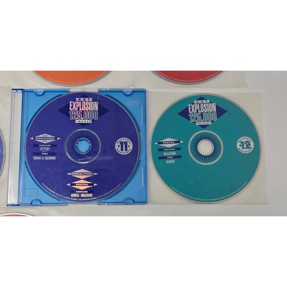 Vintage Macintosh Art Explosion 750,000 Design Software 13 Disc Set 1996 Unused - Picture 6 of 16